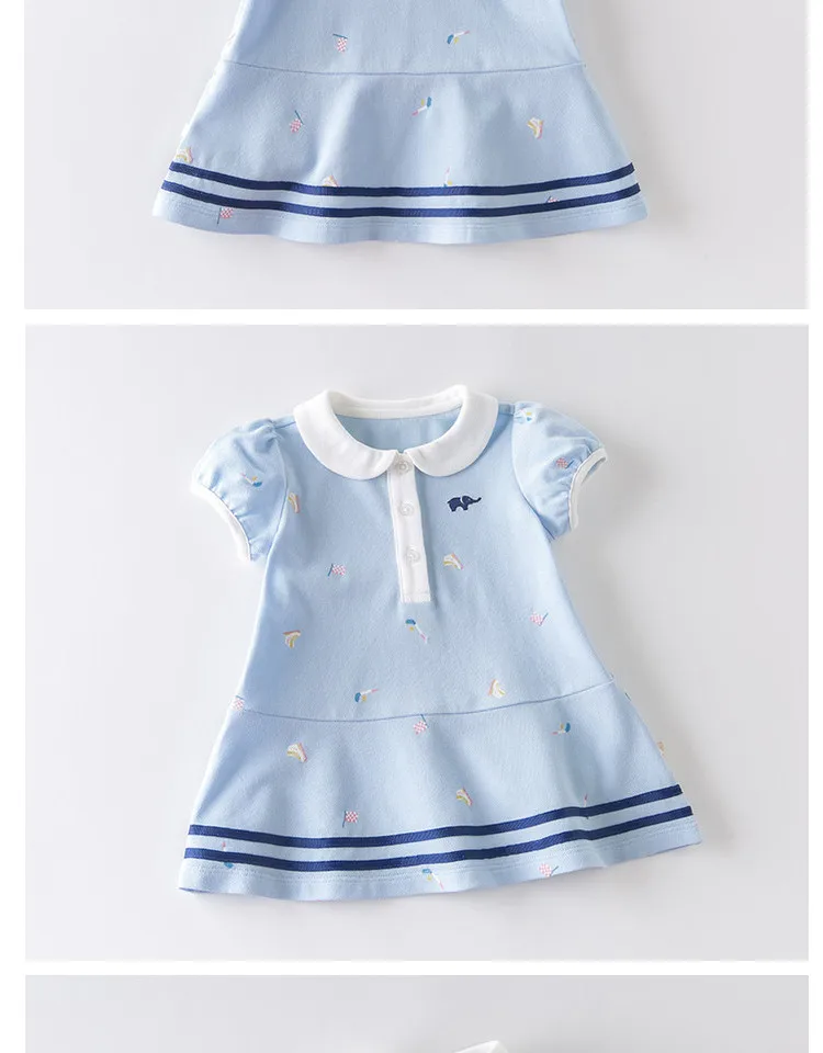DBM14115 dave bella summer baby girl's princess cartoon striped dress children fashion party dress kids infant lolita clothes