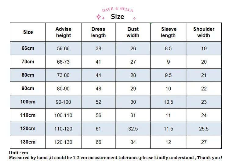 DBM14115 dave bella summer baby girl's princess cartoon striped dress children fashion party dress kids infant lolita clothes