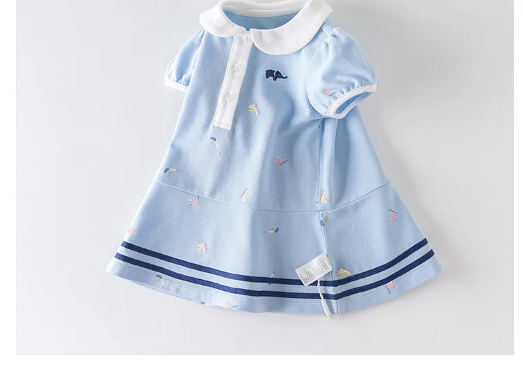 DBM14115 dave bella summer baby girl's princess cartoon striped dress children fashion party dress kids infant lolita clothes