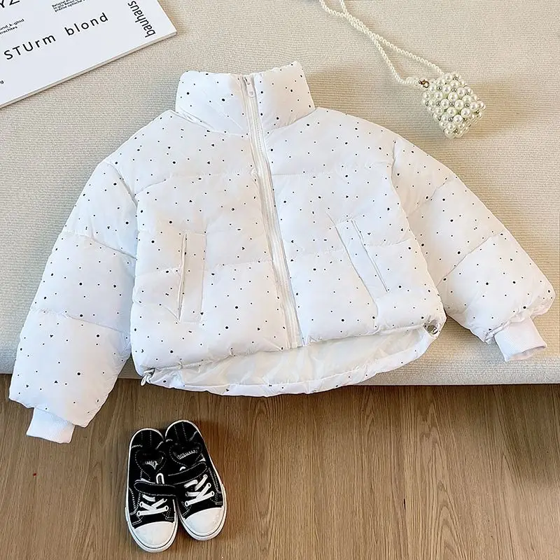 2026 Winter Girls Rhinestone Puffer Jacket Korean Star-Studded Fashion Coat Glitter Zip-Up Quilted Down Jacket