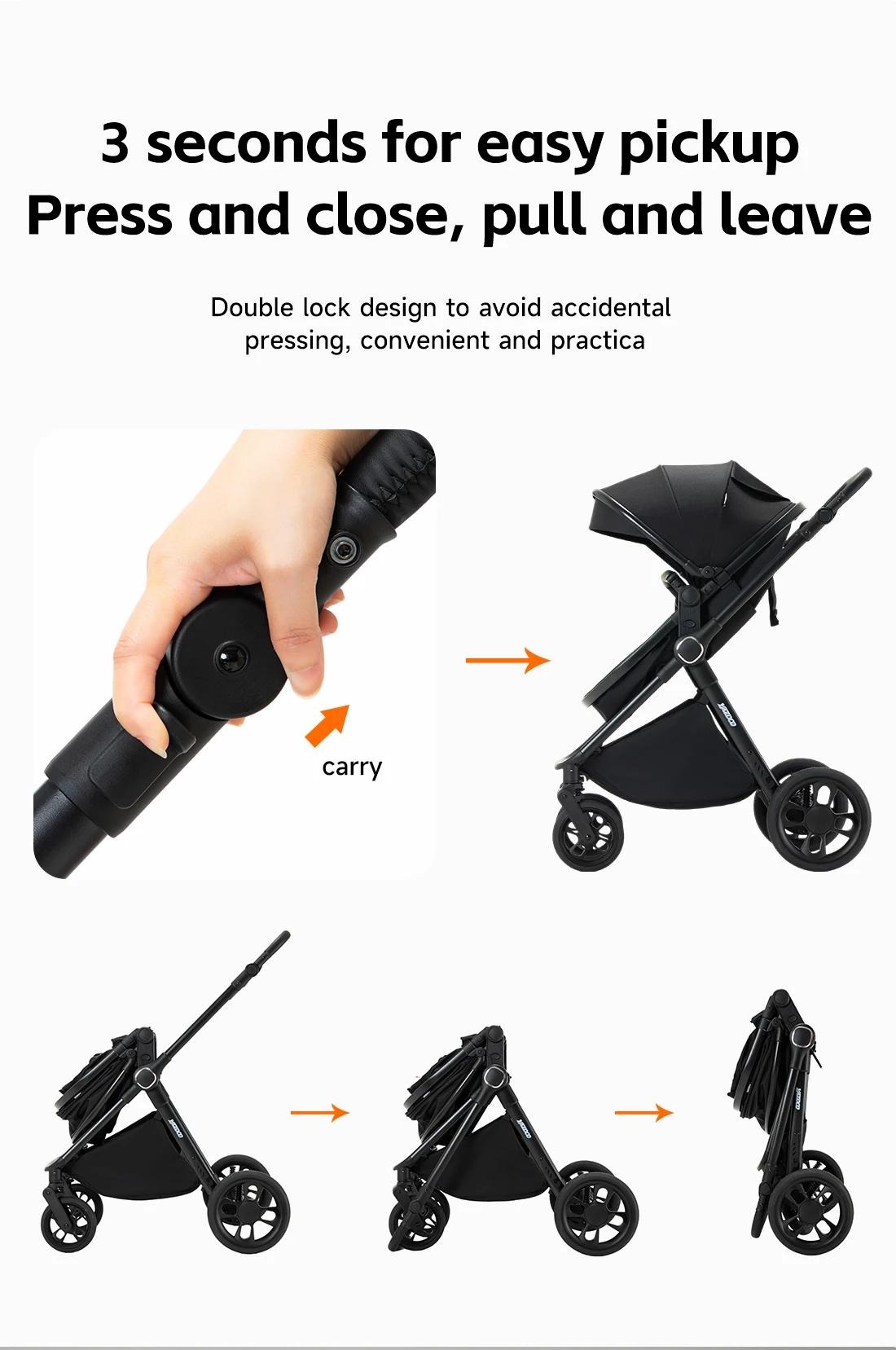 3 in 1 Lightweight Travel Stroller Bundle With Matched Infant Safety Seat, Deformation-Resistant Aluminum Alloy Frame, Gentle Skin-Friendly Breathable Mesh Cushion, Effortless Quick Fold Structure And Multi-Angle Reclining Backrest For Newborn Daily Walki