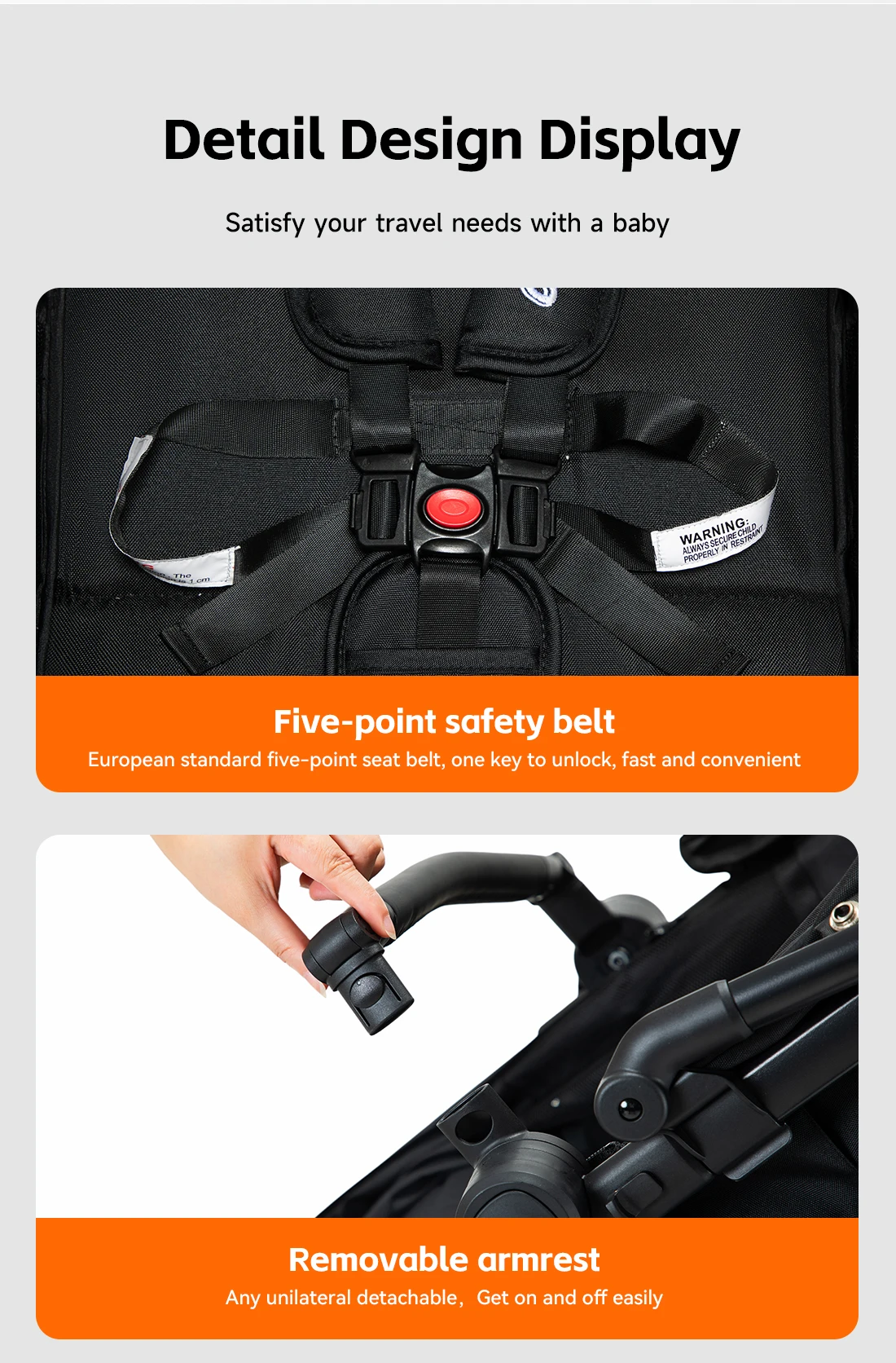 3‑in‑1 Newborn Baby Buggy with Elevated View, Includes Infant Car Seat, Sturdy Lightweight Aerospace‑Grade Aluminum Frame, Summer‑Optimized Air‑Permeable Mesh Seat, One‑Step Simple Folding, Space‑Saving Travel‑Ready Baby Trolley