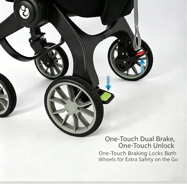 4‑in‑1 Newborn Elevated View Stroller with Infant Car Seat & Toddler Seat, Multi‑Position Reclining Seat, Lightweight Aerospace Aluminium Frame, Breathable Mesh Summer Seat, One‑Hand Fold Space‑Saving Travel Buggy