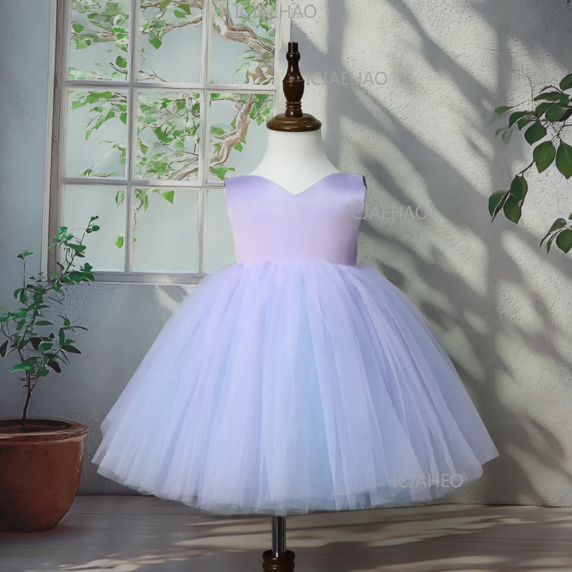 Children Gown Performance Birthday Party Banquet Sleeveless Elegant Tutu Princess Dress Flower Girl Wedding Girls Holiday Host