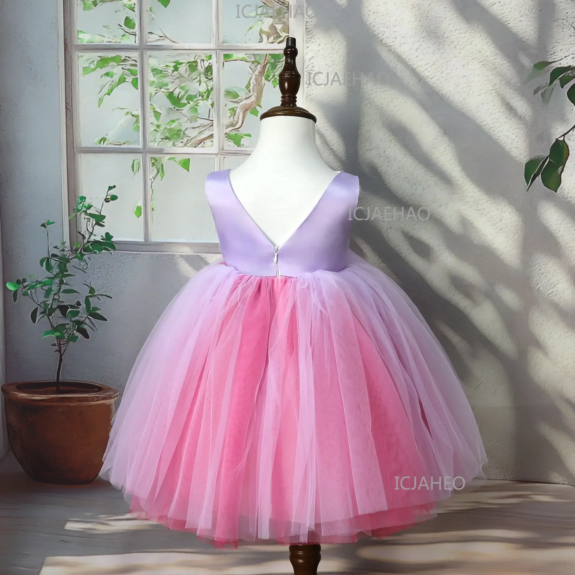 Children Gown Performance Birthday Party Banquet Sleeveless Elegant Tutu Princess Dress Flower Girl Wedding Girls Holiday Host