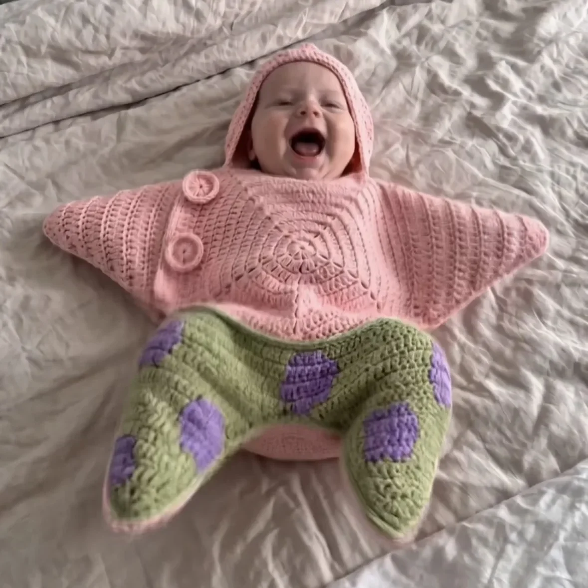 2026 Hot Star Baby Cute Cartoon Rompers Hand Crocheted Yarn Knitted Starfish Jumpsuit Baby Clothes Spring Autumn New