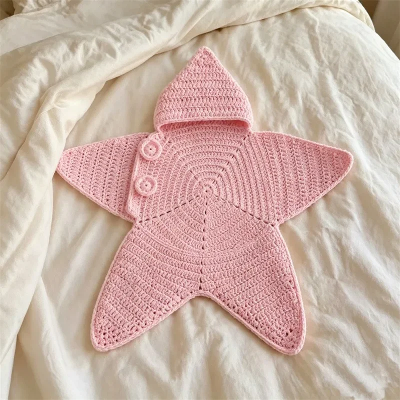 2026 Hot Star Baby Cute Cartoon Rompers Hand Crocheted Yarn Knitted Starfish Jumpsuit Baby Clothes Spring Autumn New