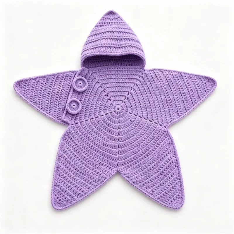 2026 Hot Star Baby Cute Cartoon Rompers Hand Crocheted Yarn Knitted Starfish Jumpsuit Baby Clothes Spring Autumn New