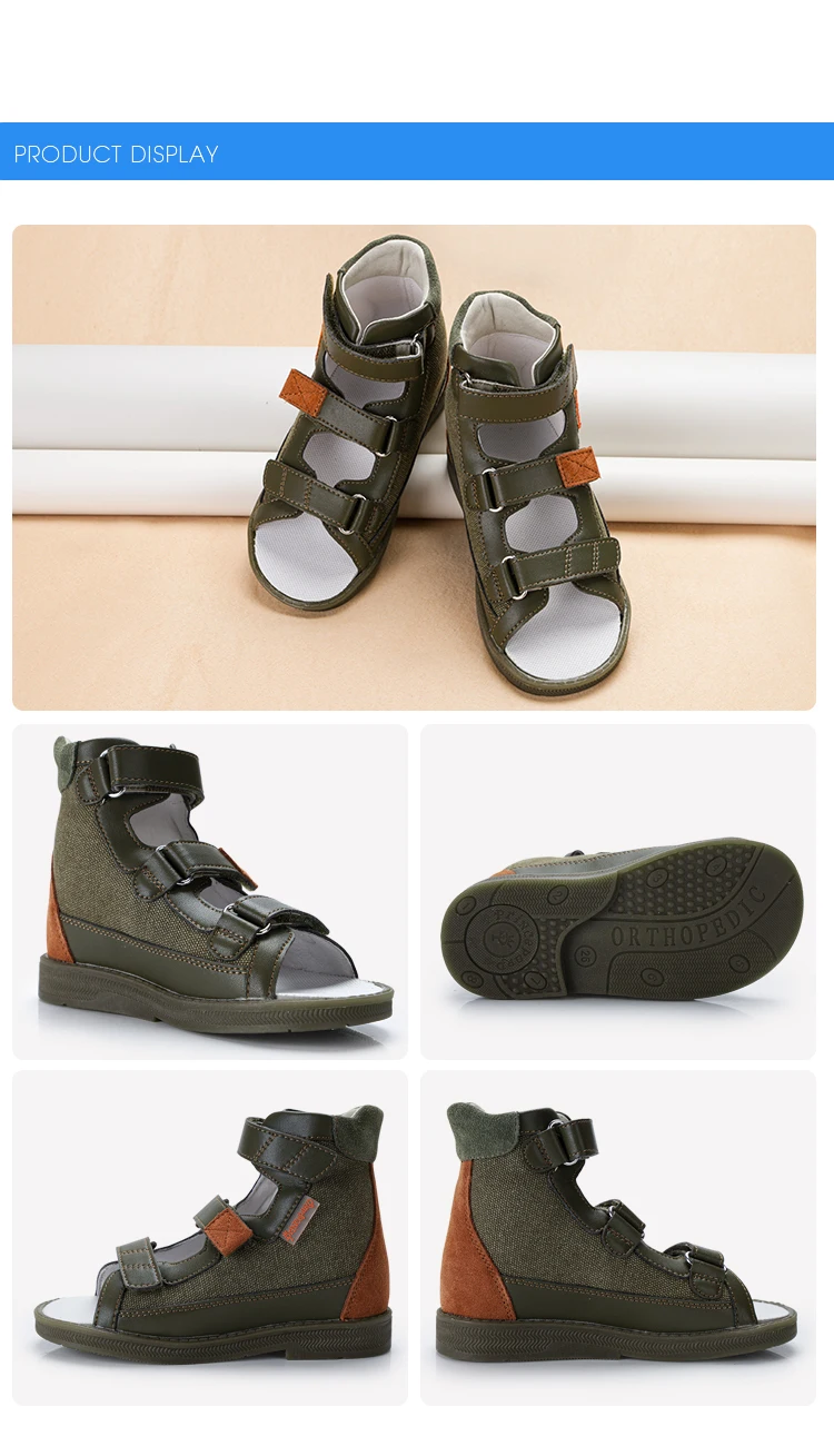 Princepard 2022 Children Orthopedic Shoes for Flat Feet Summer Kids Footwear Closed Toe Boys Girls Sandals with Ankle Support