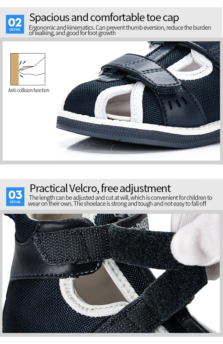 Princepard 2022 Children Orthopedic Shoes for Flat Feet Summer Kids Footwear Closed Toe Boys Girls Sandals with Ankle Support
