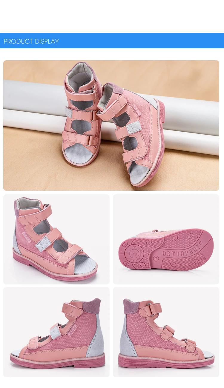 Princepard 2022 Children Orthopedic Shoes for Flat Feet Summer Kids Footwear Closed Toe Boys Girls Sandals with Ankle Support