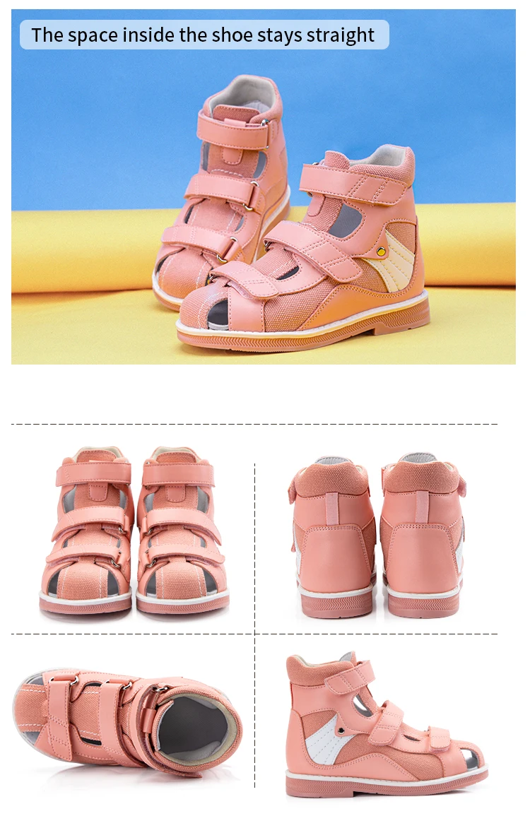 Princepard 2022 Children Orthopedic Shoes for Flat Feet Summer Kids Footwear Closed Toe Boys Girls Sandals with Ankle Support