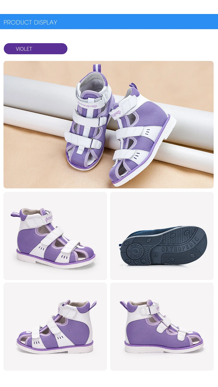 Princepard 2022 Children Orthopedic Shoes for Flat Feet Summer Kids Footwear Closed Toe Boys Girls Sandals with Ankle Support