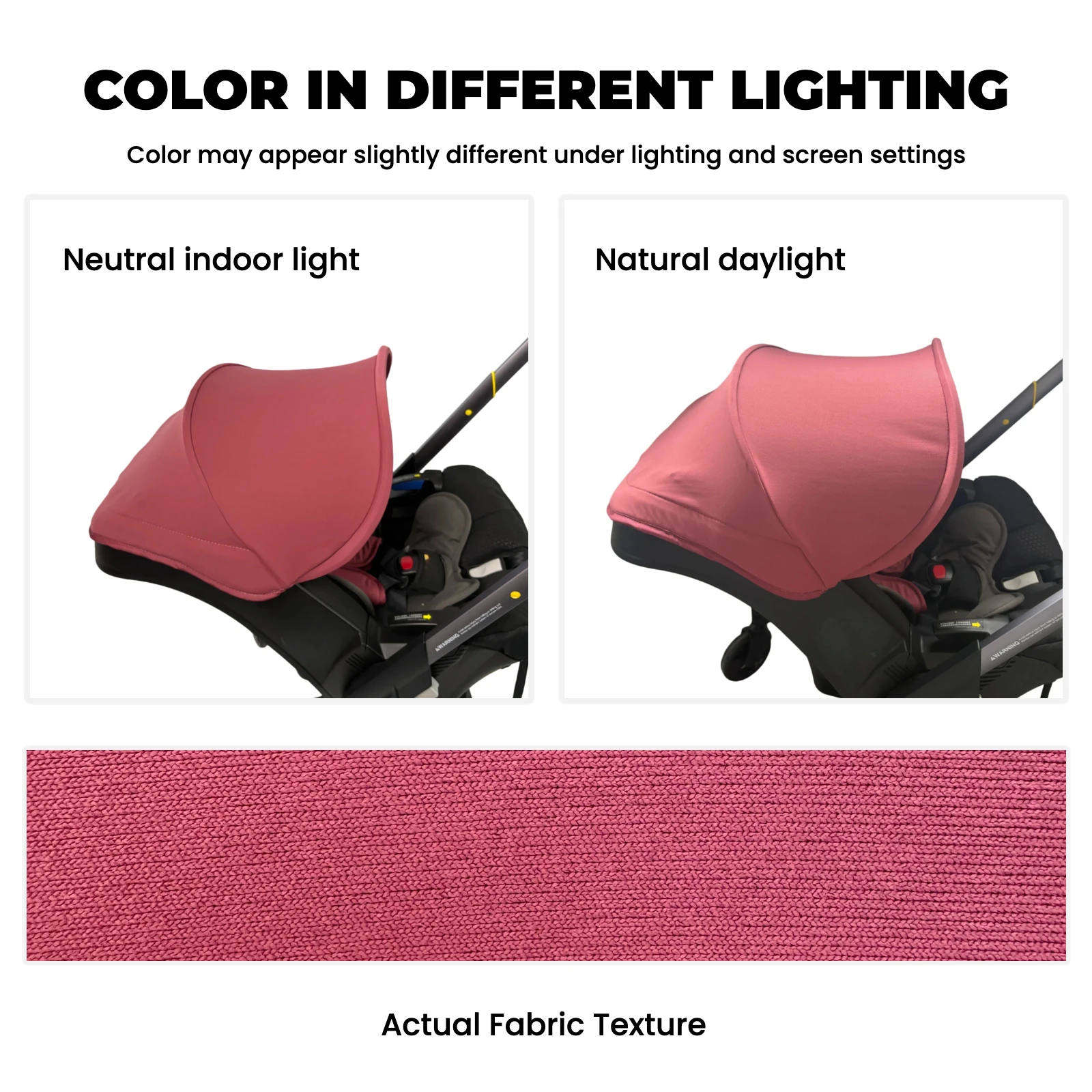 Cherry Red Stroller Accessories Canopy, Protection Shield, Textile Sun Shade Compatible with Doona+ Car Seat & Stroller