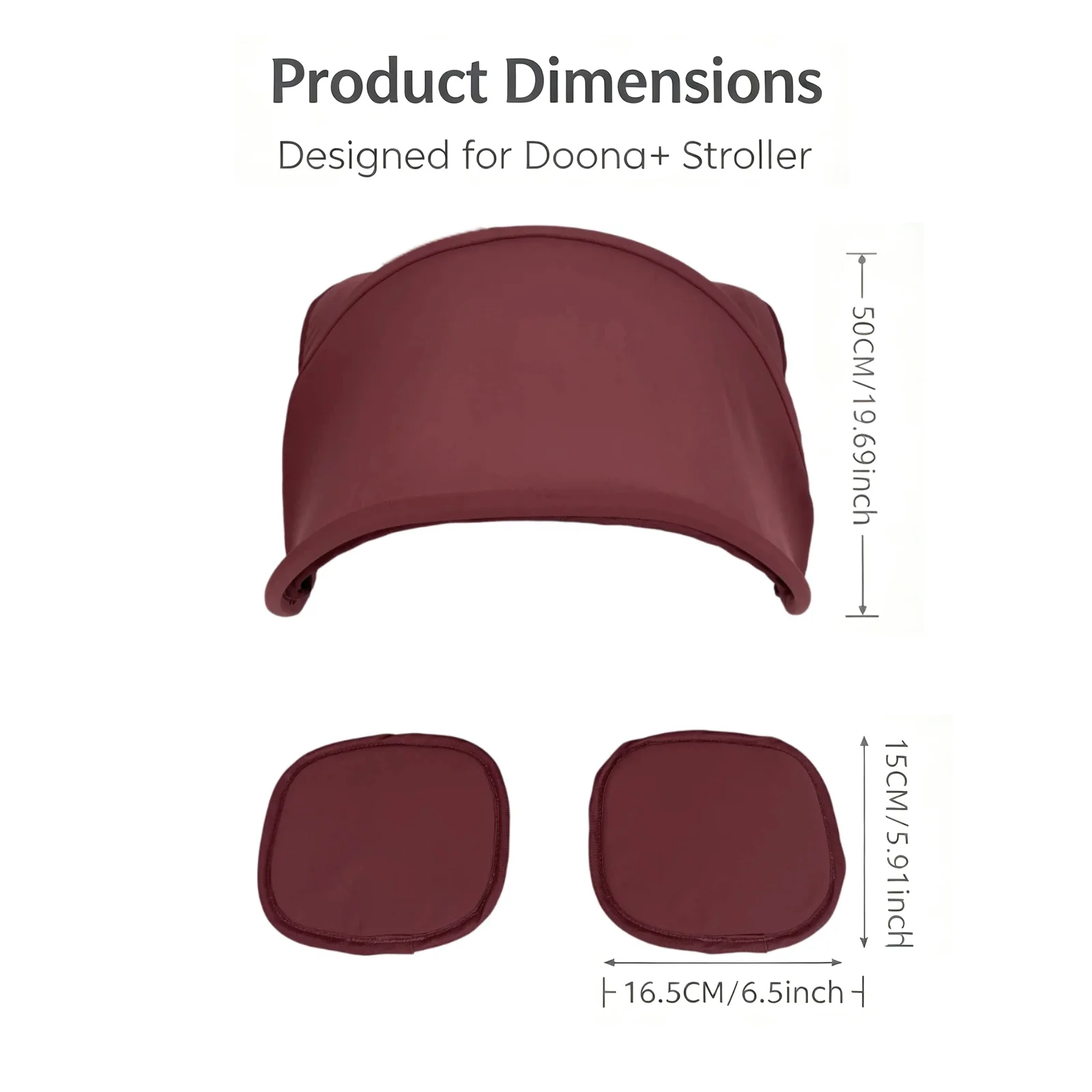 Cherry Red Stroller Accessories Canopy, Protection Shield, Textile Sun Shade Compatible with Doona+ Car Seat & Stroller