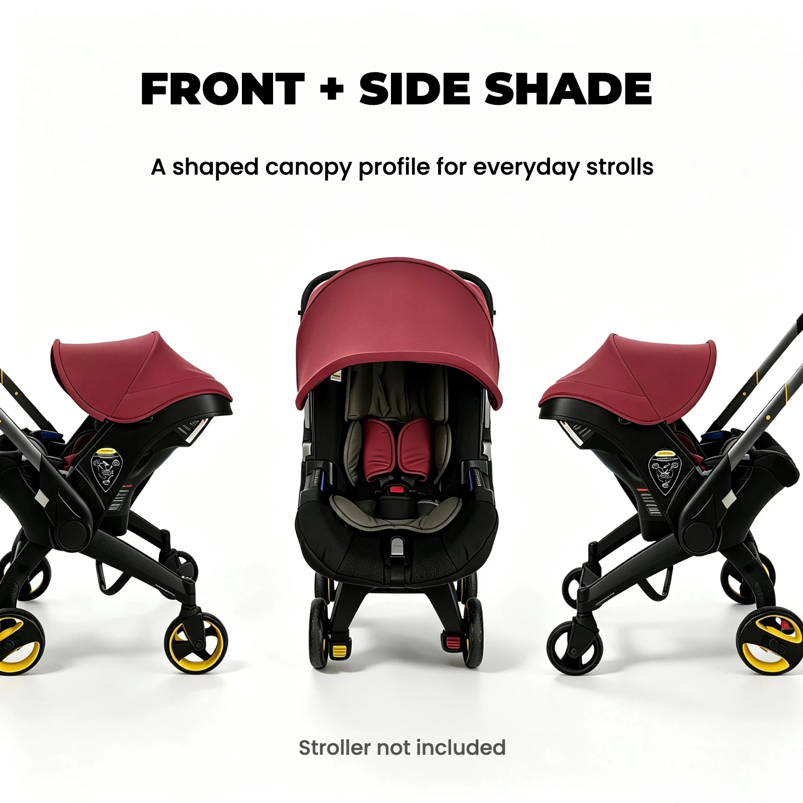 Cherry Red Stroller Accessories Canopy, Protection Shield, Textile Sun Shade Compatible with Doona+ Car Seat & Stroller