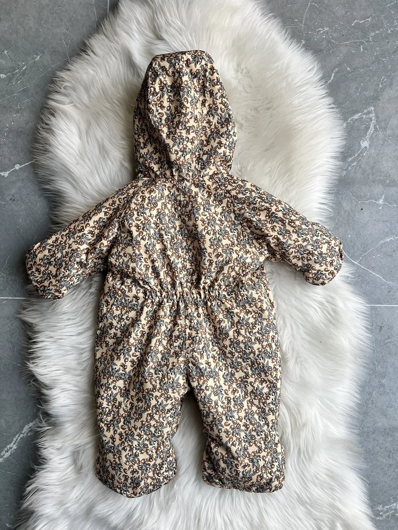Kids One Piece Cotton Clothes 26 Winter New Printed Cute Thickened and Fleece Warm Outdoor Windproof Boys and Girls Hooded Coats