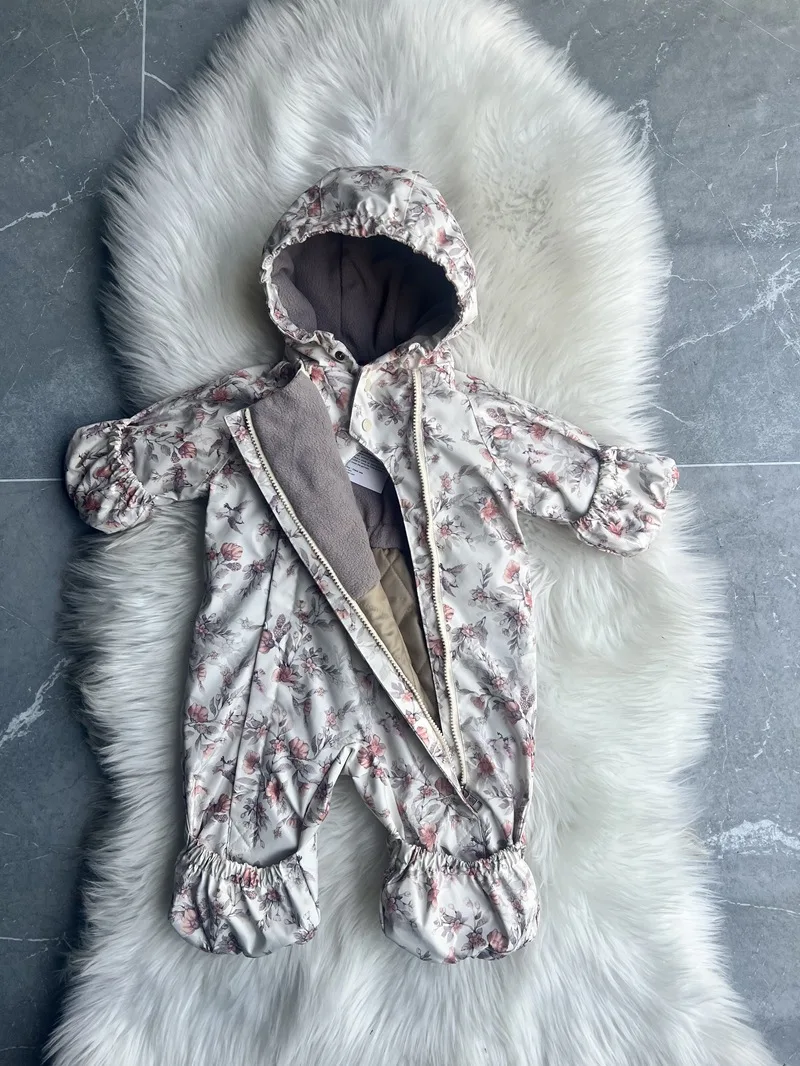 Kids One Piece Cotton Clothes 26 Winter New Printed Cute Thickened and Fleece Warm Outdoor Windproof Boys and Girls Hooded Coats