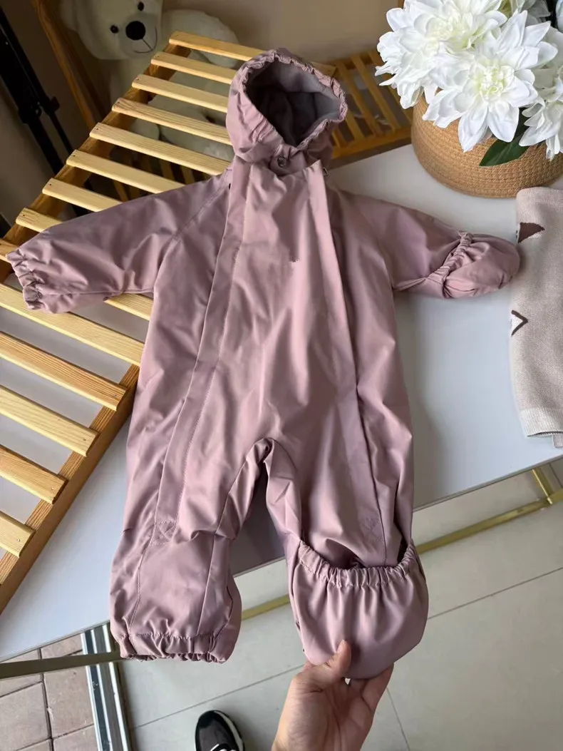 Kids One Piece Cotton Clothes 26 Winter New Printed Cute Thickened and Fleece Warm Outdoor Windproof Boys and Girls Hooded Coats