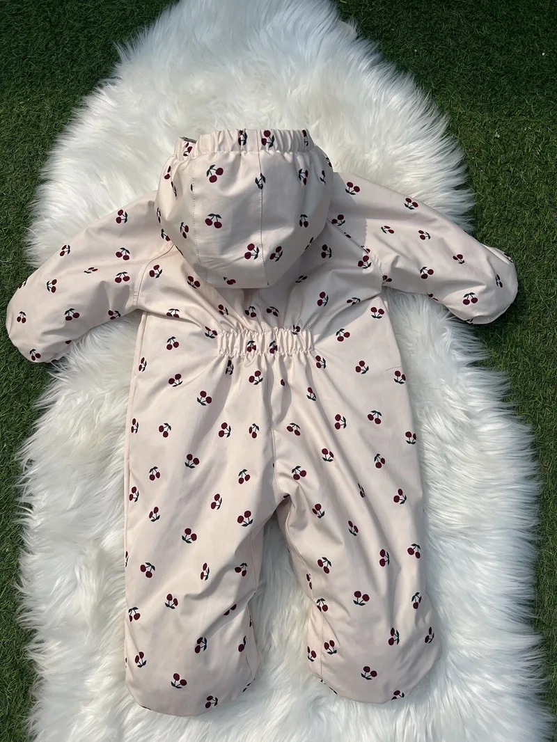 Kids One Piece Cotton Clothes 26 Winter New Printed Cute Thickened and Fleece Warm Outdoor Windproof Boys and Girls Hooded Coats