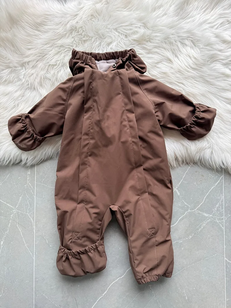 Kids One Piece Cotton Clothes 26 Winter New Printed Cute Thickened and Fleece Warm Outdoor Windproof Boys and Girls Hooded Coats