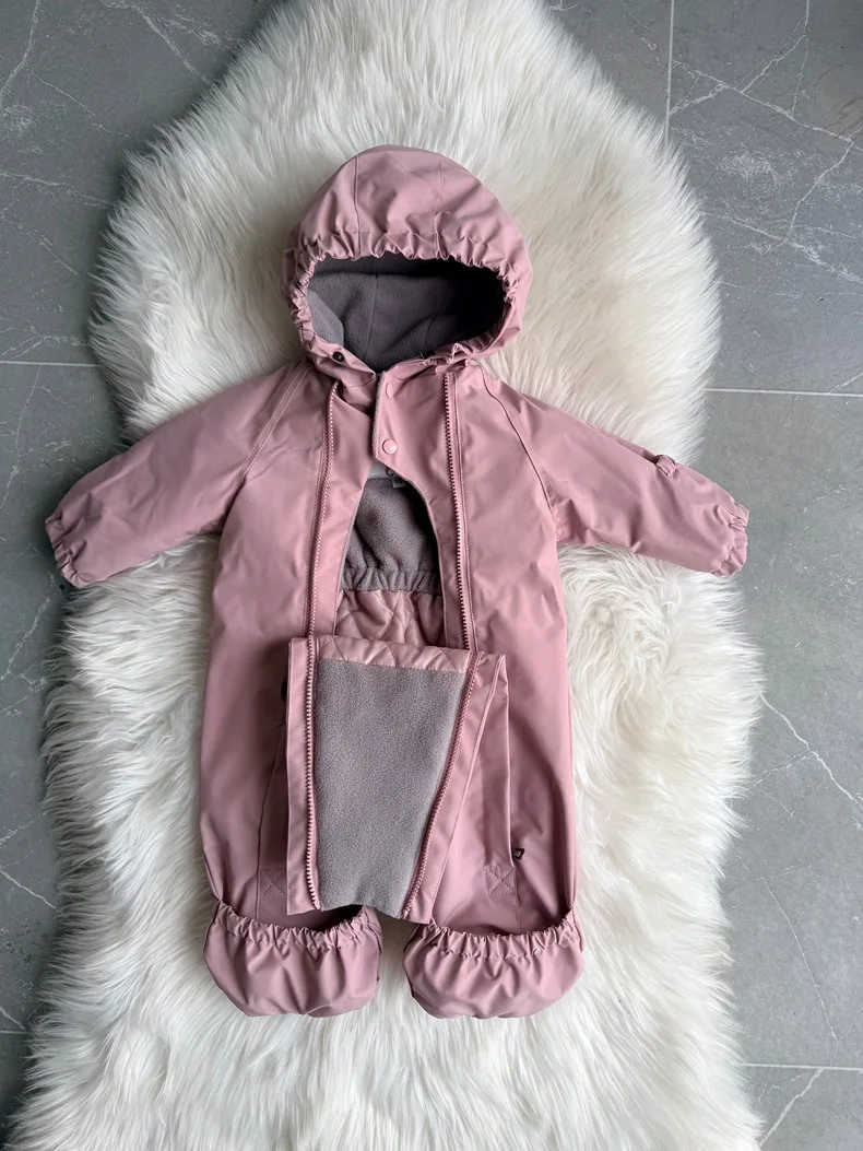 Kids One Piece Cotton Clothes 26 Winter New Printed Cute Thickened and Fleece Warm Outdoor Windproof Boys and Girls Hooded Coats