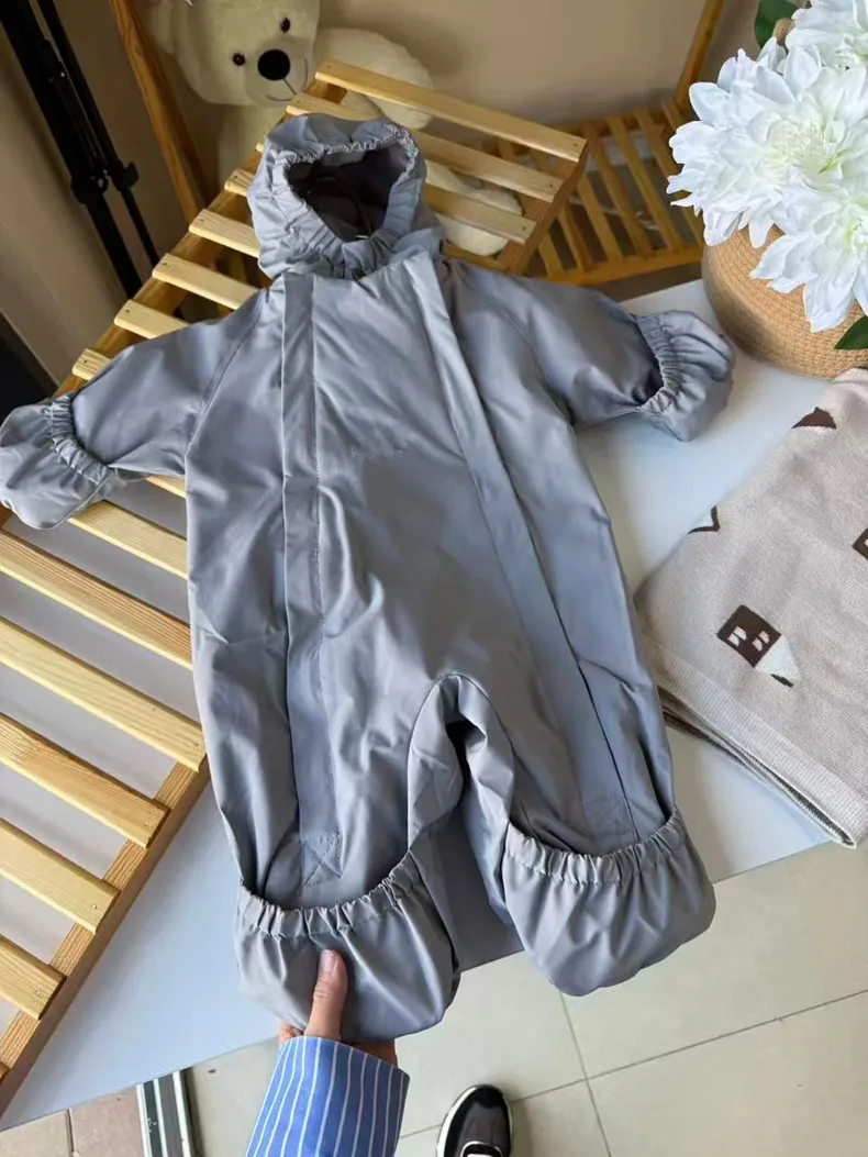 Kids One Piece Cotton Clothes 26 Winter New Printed Cute Thickened and Fleece Warm Outdoor Windproof Boys and Girls Hooded Coats