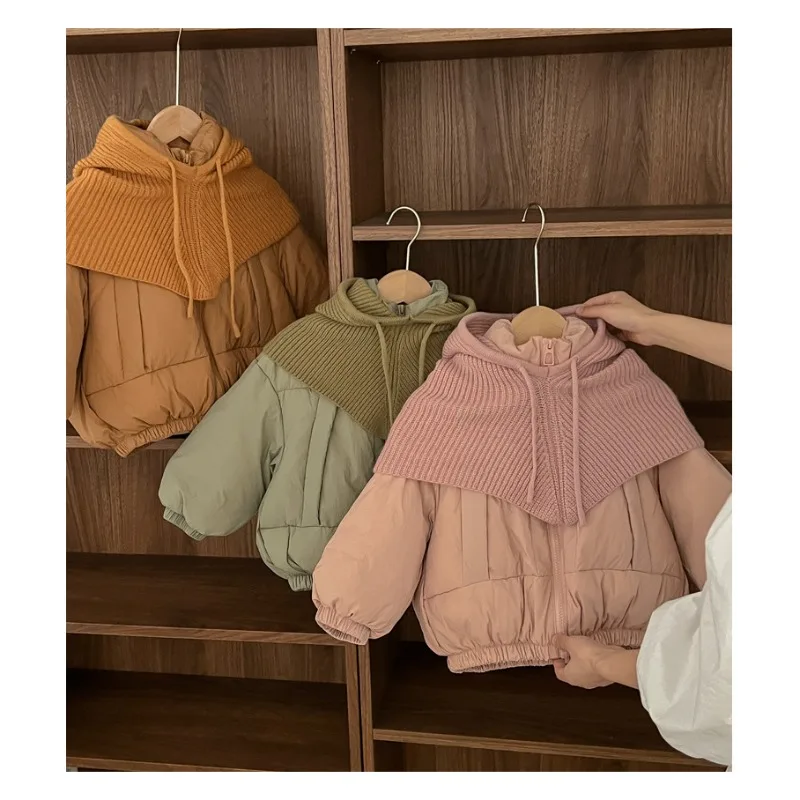 Children Girls Parkas UNITIM Winter Thicken Warm Kids Baby Girls Outerwear Coat with Knitted Hat 4-8Yrs Toddler Girl Coat Jacket