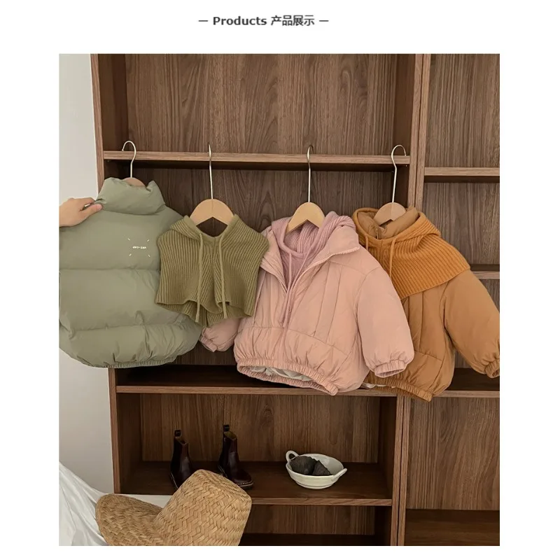 Children Girls Parkas UNITIM Winter Thicken Warm Kids Baby Girls Outerwear Coat with Knitted Hat 4-8Yrs Toddler Girl Coat Jacket