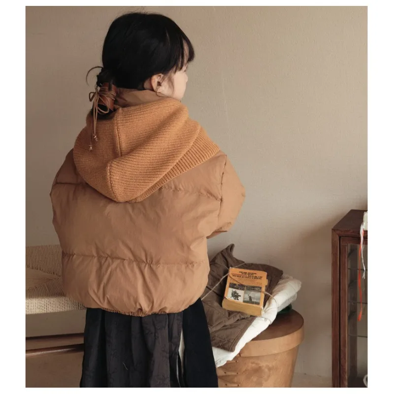 Children Girls Parkas UNITIM Winter Thicken Warm Kids Baby Girls Outerwear Coat with Knitted Hat 4-8Yrs Toddler Girl Coat Jacket