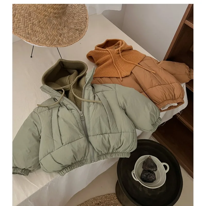 Children Girls Parkas UNITIM Winter Thicken Warm Kids Baby Girls Outerwear Coat with Knitted Hat 4-8Yrs Toddler Girl Coat Jacket