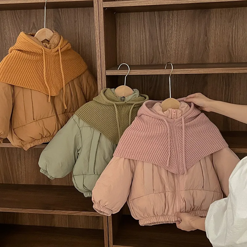 Children Girls Parkas UNITIM Winter Thicken Warm Kids Baby Girls Outerwear Coat with Knitted Hat 4-8Yrs Toddler Girl Coat Jacket