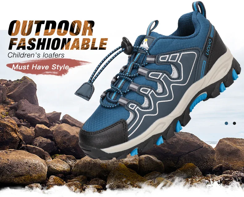 UOVO 2026 New Arrival Boys Sneakers Kids Breathable Children Hiking Shoes Spring And Autumn Outdoor Footwear Eur #27-39
