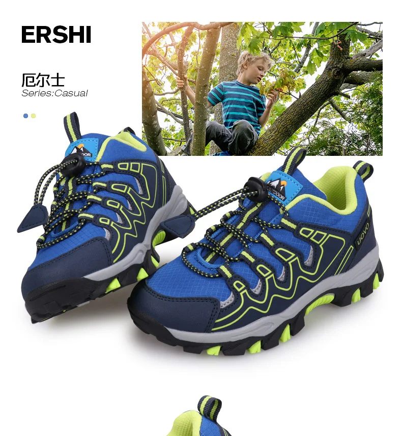 UOVO 2026 New Arrival Boys Sneakers Kids Breathable Children Hiking Shoes Spring And Autumn Outdoor Footwear Eur #27-39