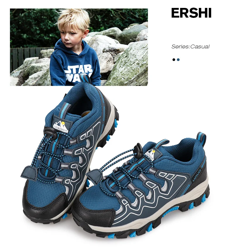 UOVO 2026 New Arrival Boys Sneakers Kids Breathable Children Hiking Shoes Spring And Autumn Outdoor Footwear Eur #27-39