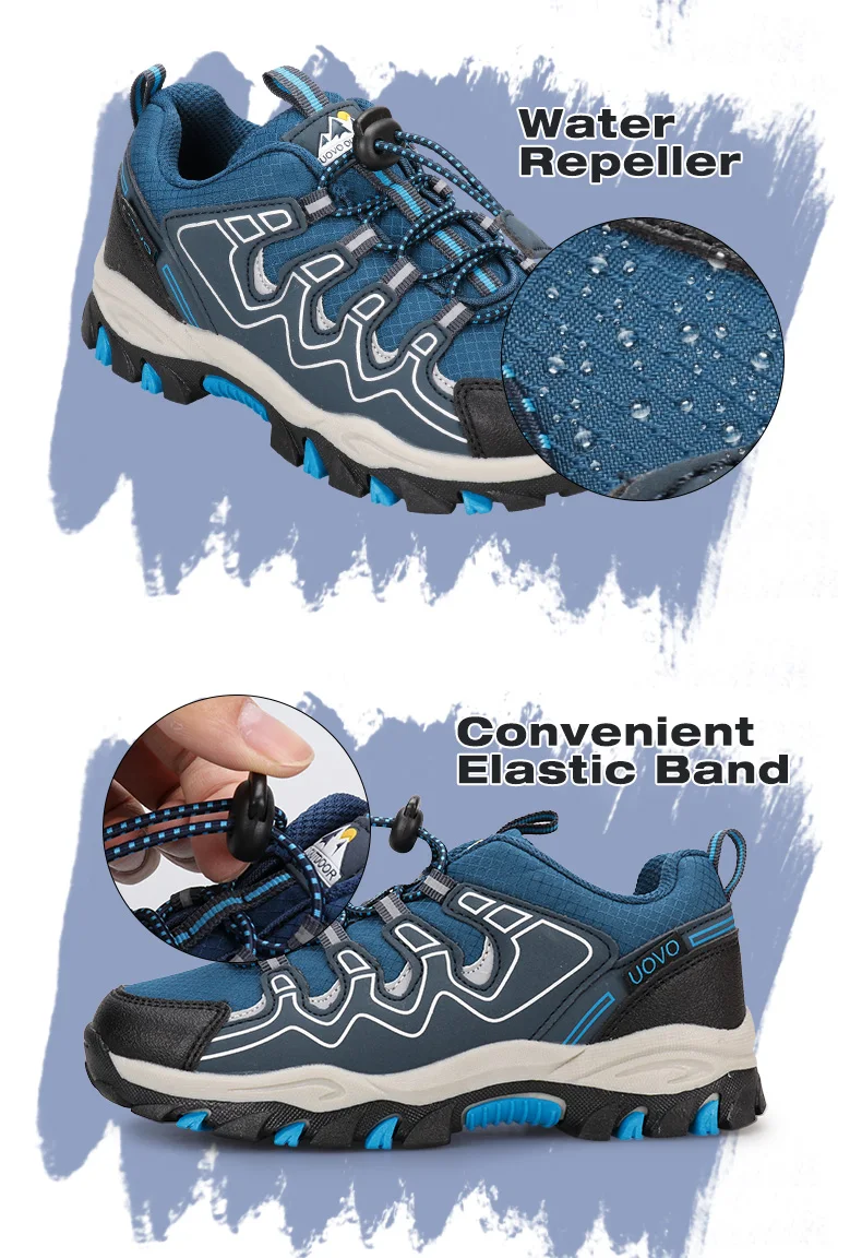 UOVO 2026 New Arrival Boys Sneakers Kids Breathable Children Hiking Shoes Spring And Autumn Outdoor Footwear Eur #27-39