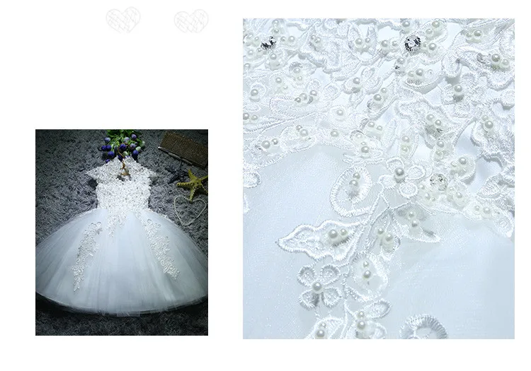 Sequin Lace Girl Summer Dress Flower Girl Wedding Dresses White Tulle Girl Party Princess Birthday Dress First Communion Gown