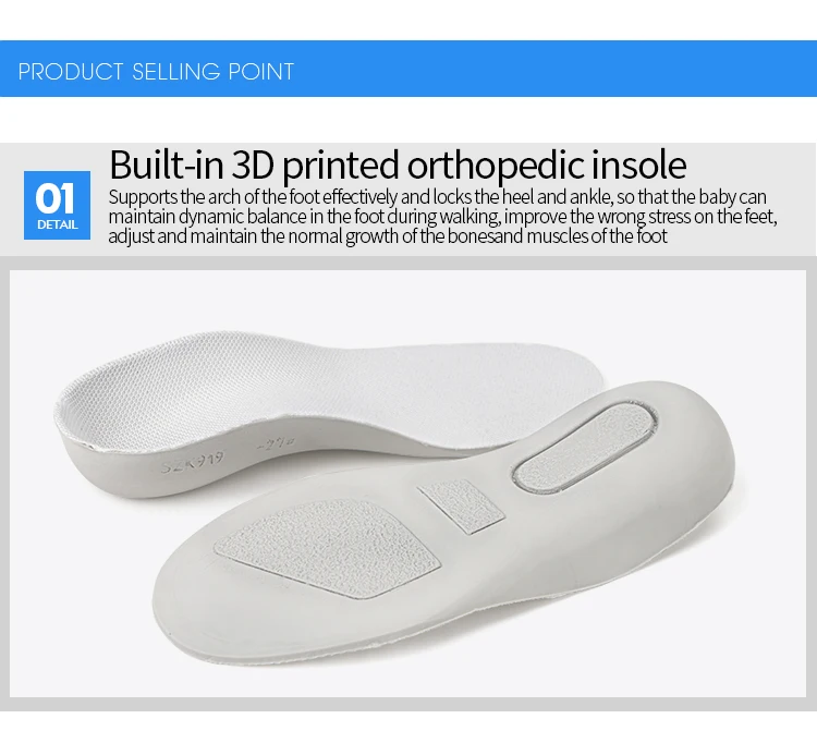 Princepard Spring Summer Kids Orthopedic Sandals New Closed Toe Leather Arch Support Correcting Shoes Toddler Girls Boys