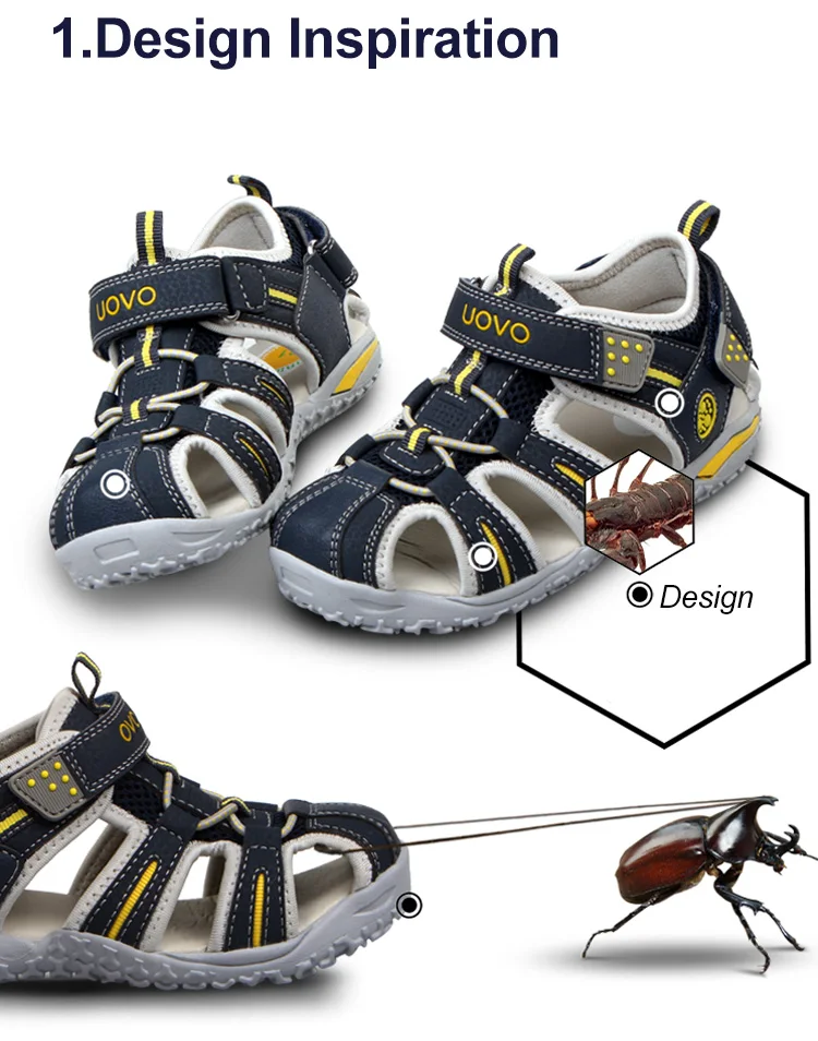 UOVO Children Footwear Kids Sandals For Little Girls And Boys Summer Beach Shoes Eur #24-38