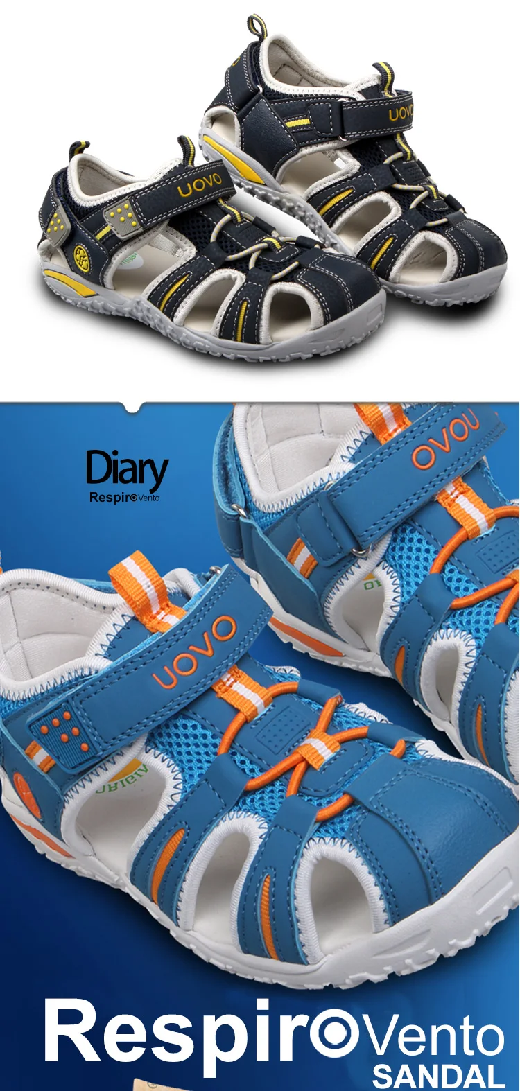 UOVO Children Footwear Kids Sandals For Little Girls And Boys Summer Beach Shoes Eur #24-38