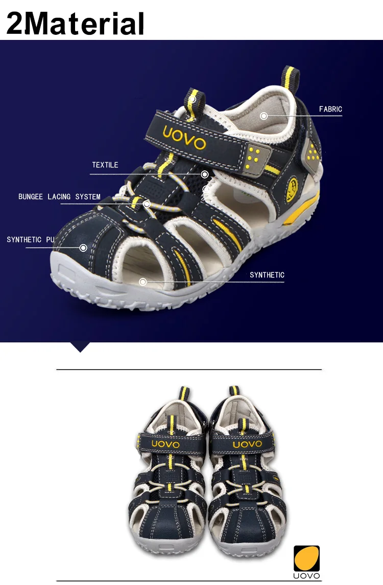 UOVO Children Footwear Kids Sandals For Little Girls And Boys Summer Beach Shoes Eur #24-38