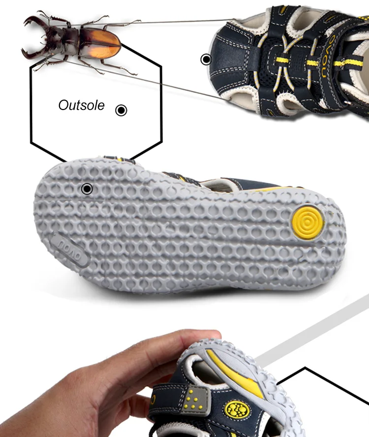 UOVO Children Footwear Kids Sandals For Little Girls And Boys Summer Beach Shoes Eur #24-38