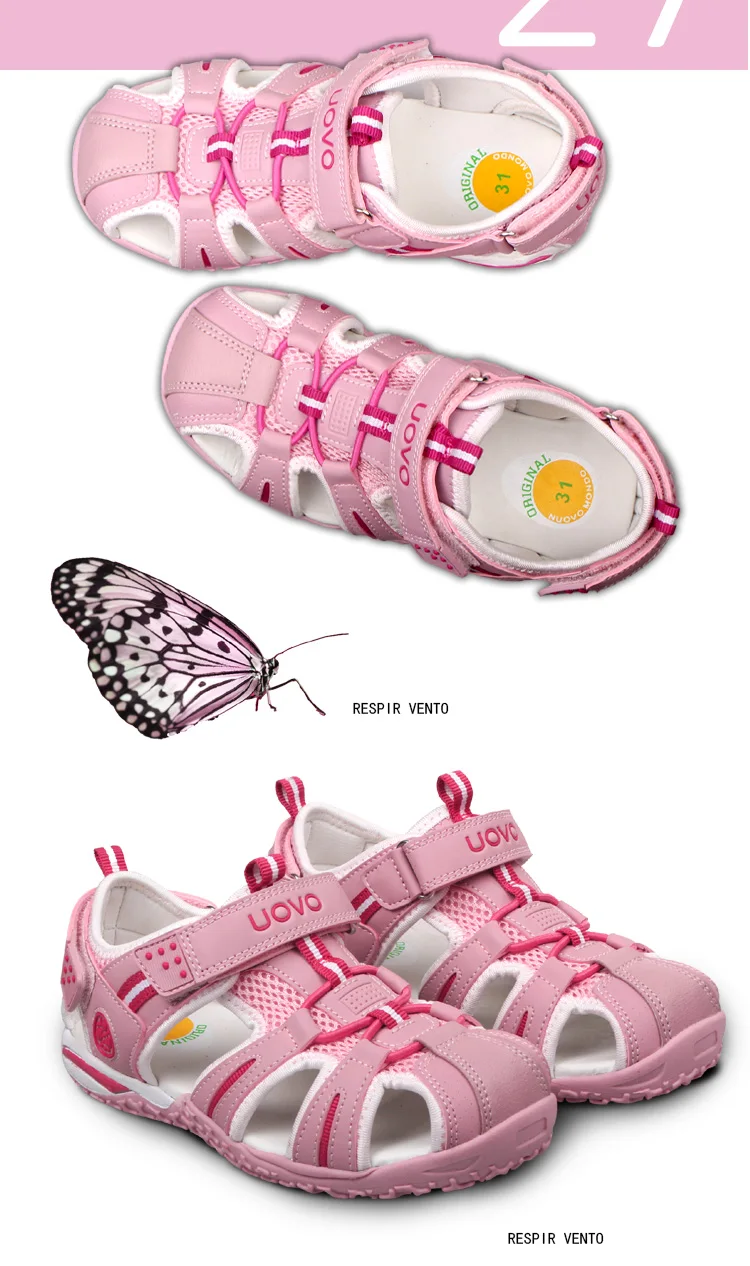 UOVO Children Footwear Kids Sandals For Little Girls And Boys Summer Beach Shoes Eur #24-38
