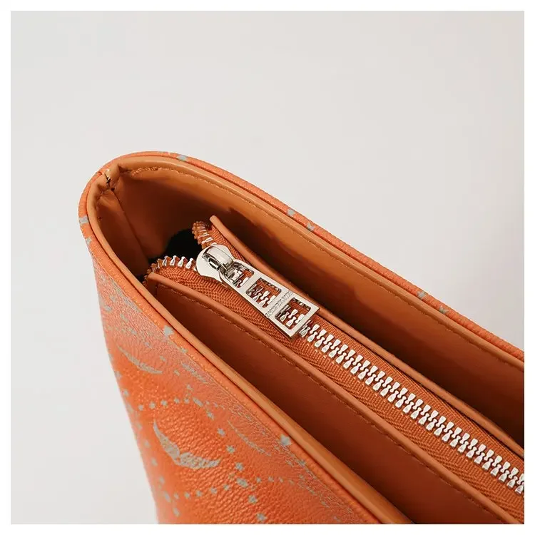 Luxury exquisite pattern handbag, elegant and comfortable chain strap shoulder bag, fashionable and trendy zipper women's bag