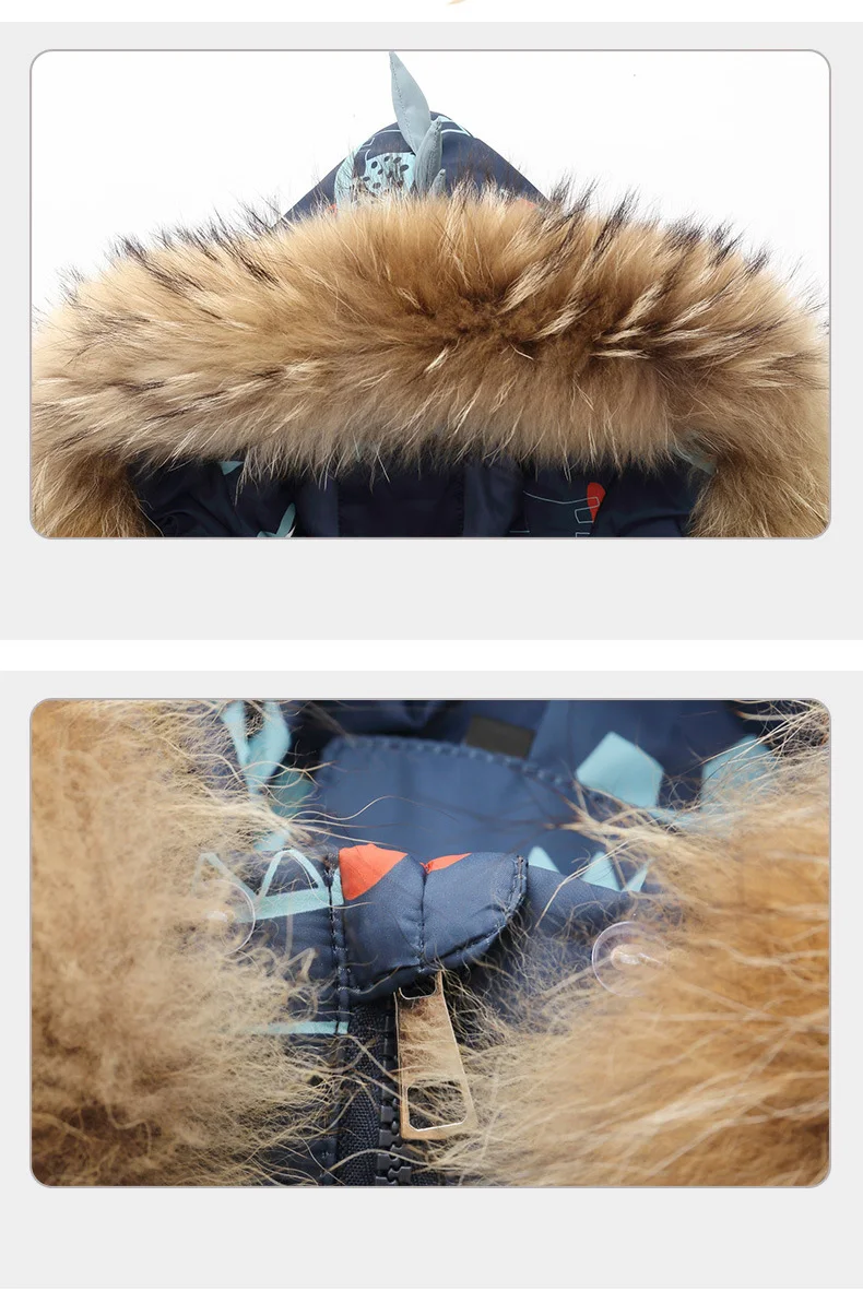 Winter Cartoon Dinosaur Children Clothes Set Real Fur Down Jacket For Girls Baby Boy Jumpsuit Kids Overalls Boys Outerwear Coat