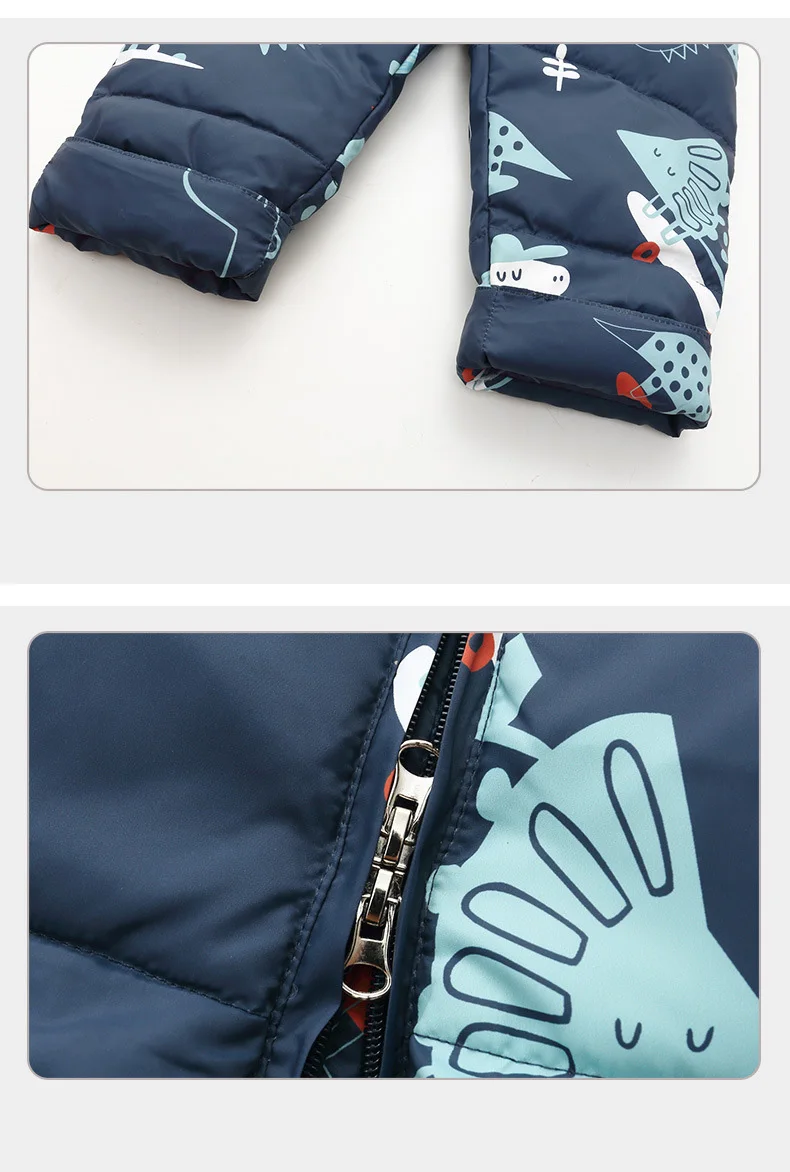Winter Cartoon Dinosaur Children Clothes Set Real Fur Down Jacket For Girls Baby Boy Jumpsuit Kids Overalls Boys Outerwear Coat