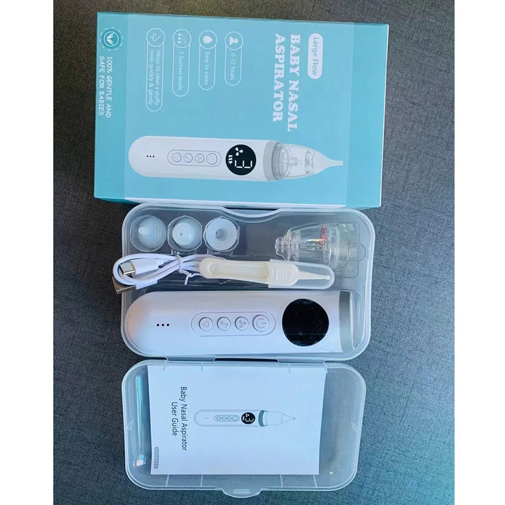 Fast Shipping Baby Nasal Aspirator Electric Nose Cleaner Nose Suction Device Booger Mucus Sucker for Infant Low Noise with 3 Nozzles and Music
