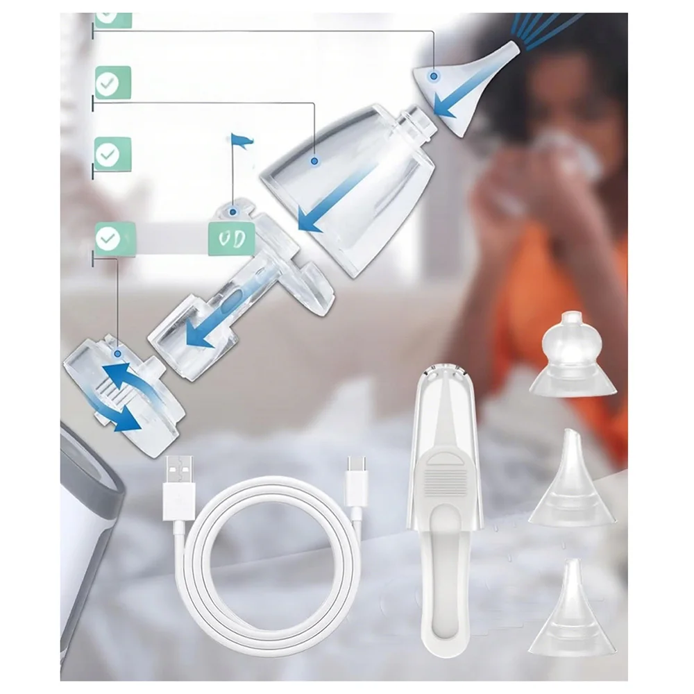 Fast Shipping Baby Nasal Aspirator Electric Nose Cleaner Nose Suction Device Booger Mucus Sucker for Infant Low Noise with 3 Nozzles and Music