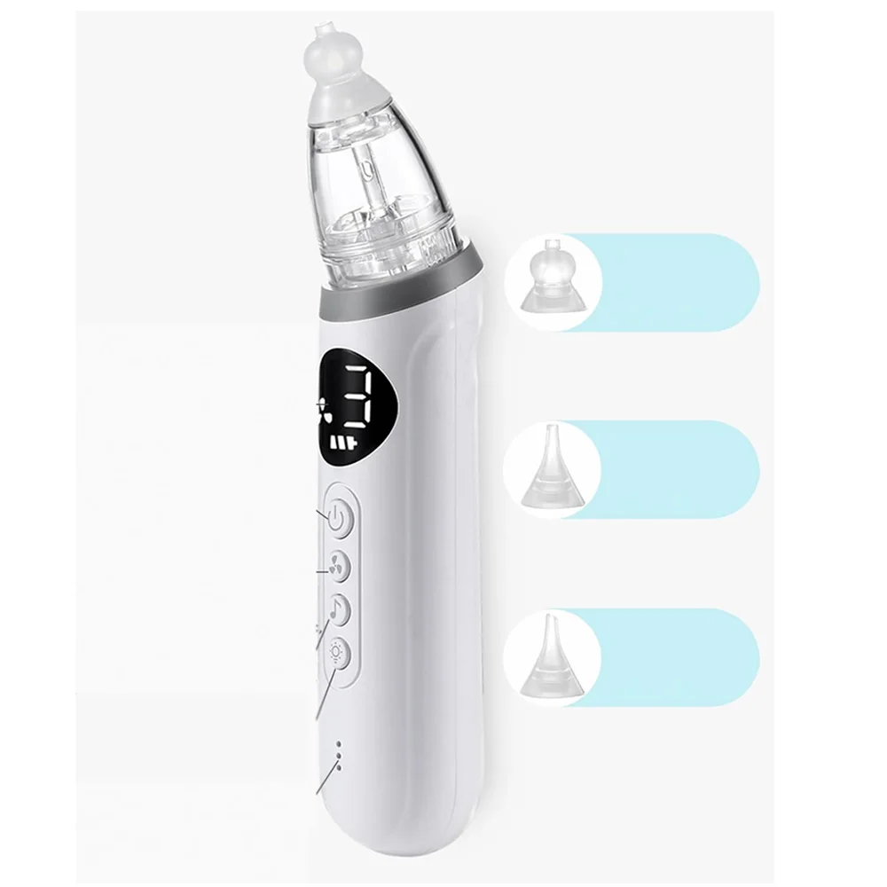 Fast Shipping Baby Nasal Aspirator Electric Nose Cleaner Nose Suction Device Booger Mucus Sucker for Infant Low Noise with 3 Nozzles and Music