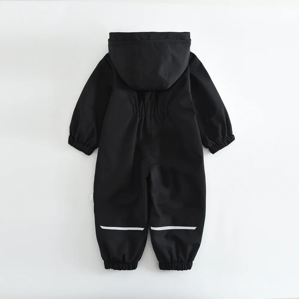 Kids Snowsuit One Piece Ski Suit Windproof Waterproof Hooded Fur Lined Winter Outdoor Jumpsuit for Boys Girls